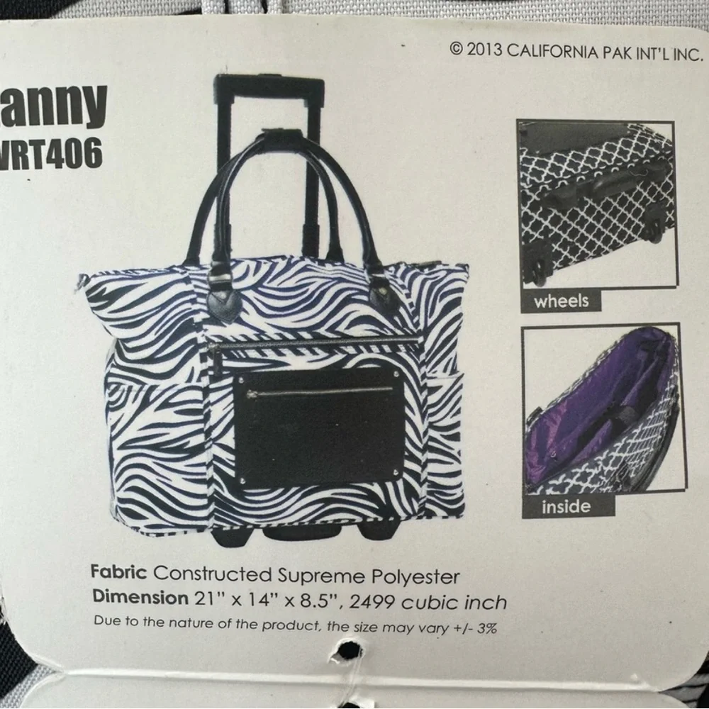 Calpak Zebra Stripe NWT Zanny 21